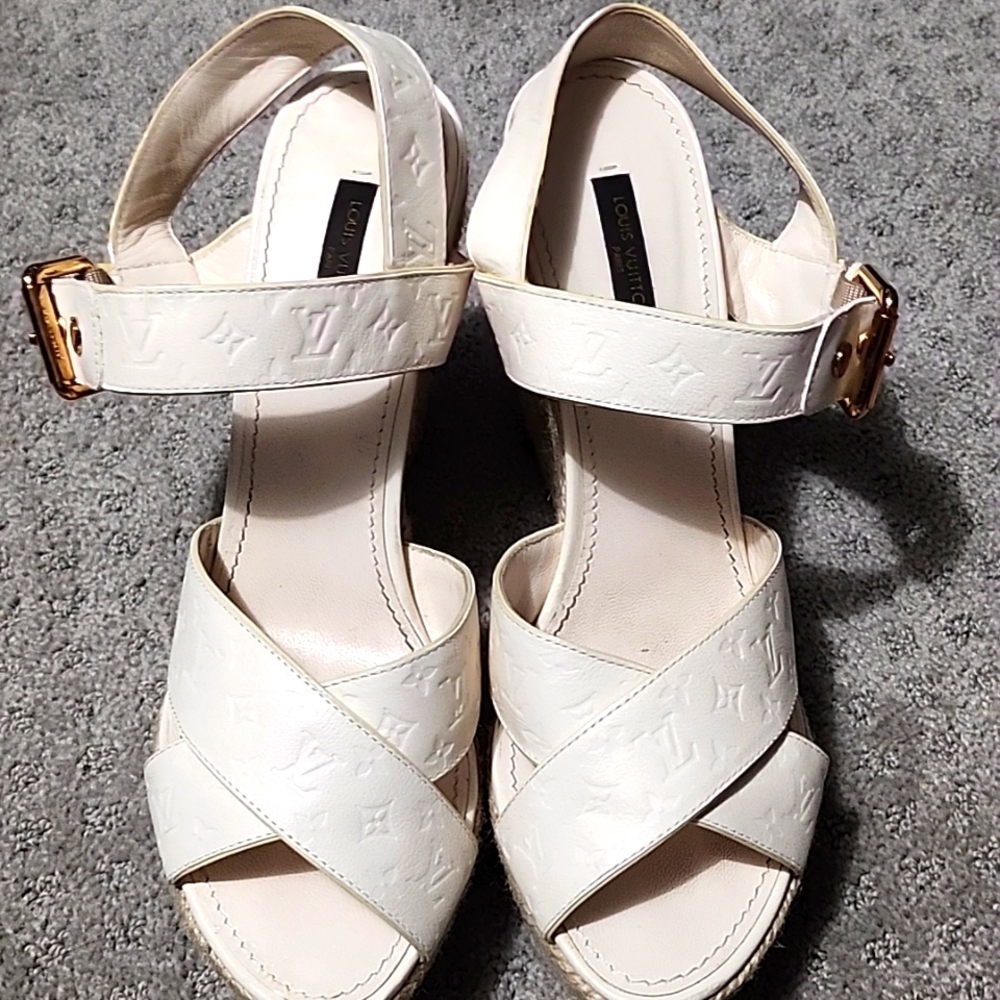 Authentic Louis vuitton  wedge sandals